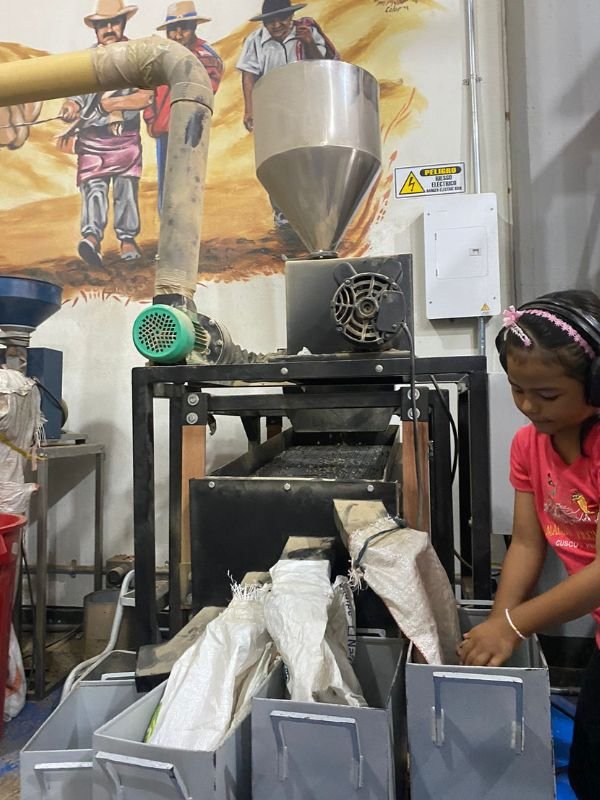 Melany trabajando en el proceso del café